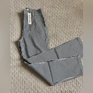 Alex Mill high waist straight leg trouser jean in conductor stripe. Size 4.